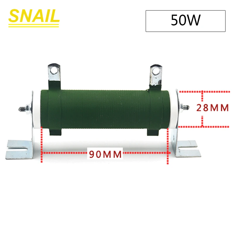 20 w 25 w 30 w 40 w 50 w фарфоровой трубки резистор для инвертор, Тормозной резистор, высокая мощность пульсации нагрузочный рез