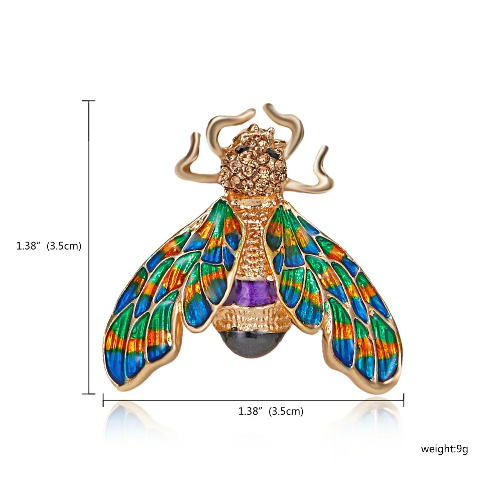 Rinhoo натуральные маленькие животные насекомое муравей броши в виде пчел для женщин Кристалл Бижутерия Аксессуары брошь булавки