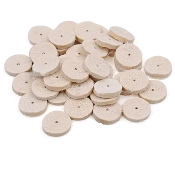 

100pcs White Cloth Polishing Pad Abrasive Block Dia 22mm Wood Metal Glass Polishing Grinding Rotary Tools Accessories