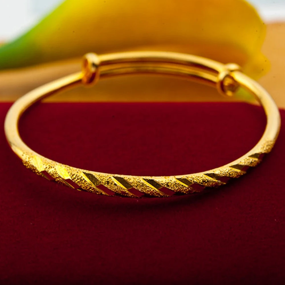 Children Bangle Yellow Gold Filled Classic Baby Bracelet