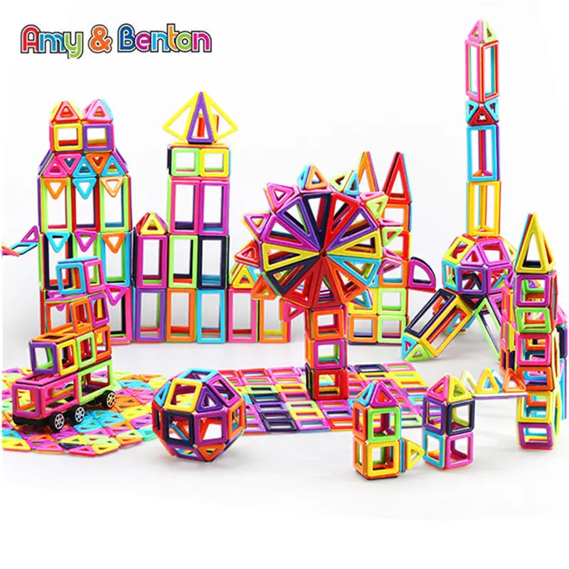 

95/166pcs Mini building blocks magnetic designer building model and construction toy plastic magnetic block educational toy
