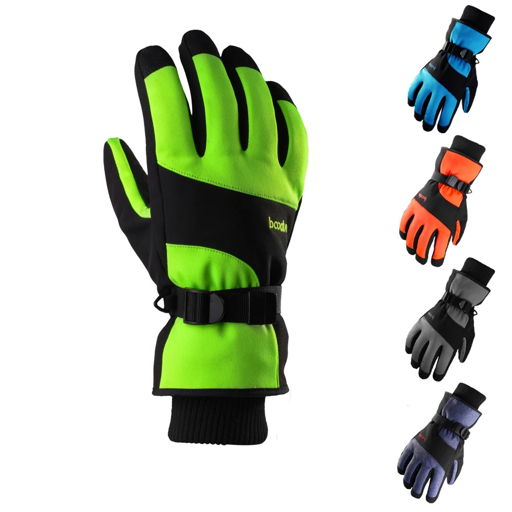 

Men Women Winter Ski Gloves Warm Windproof cuff Fleece Skiing Snowboarding Gloves Unisex Outdoor Snow Gloves