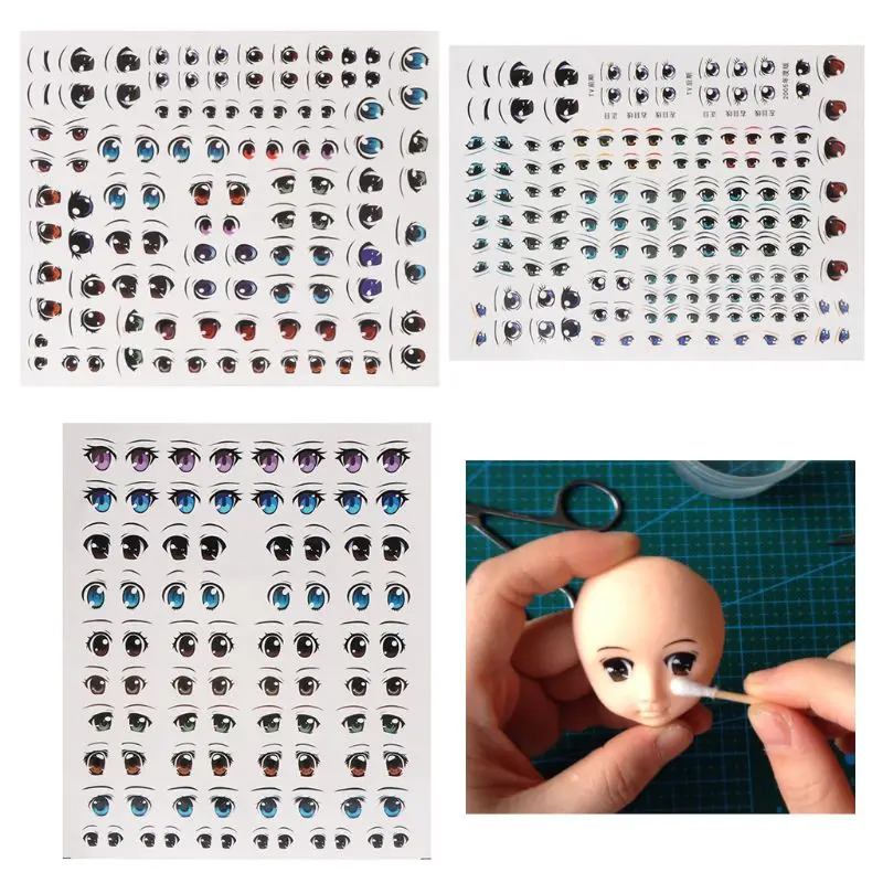 Cute Cartoon Eyes аниме фигурка куклы Водные Наклейки для глаз аксессуары сделай