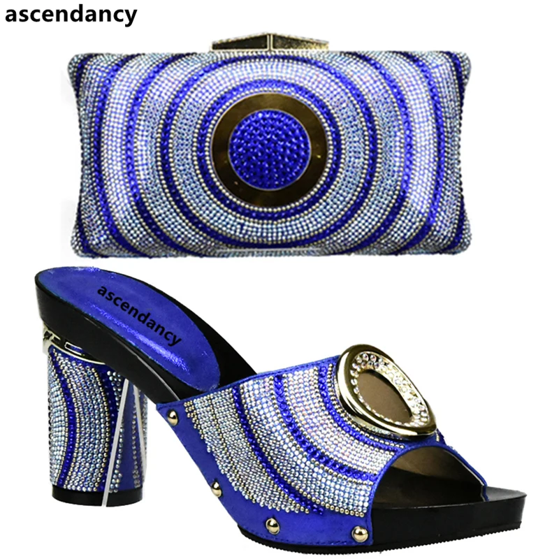 

Royal Blue Color Matching Shoes and Bag Set In Heels African Matching Shoes and Bags Italian In Women Bag and Shoes Set Italy