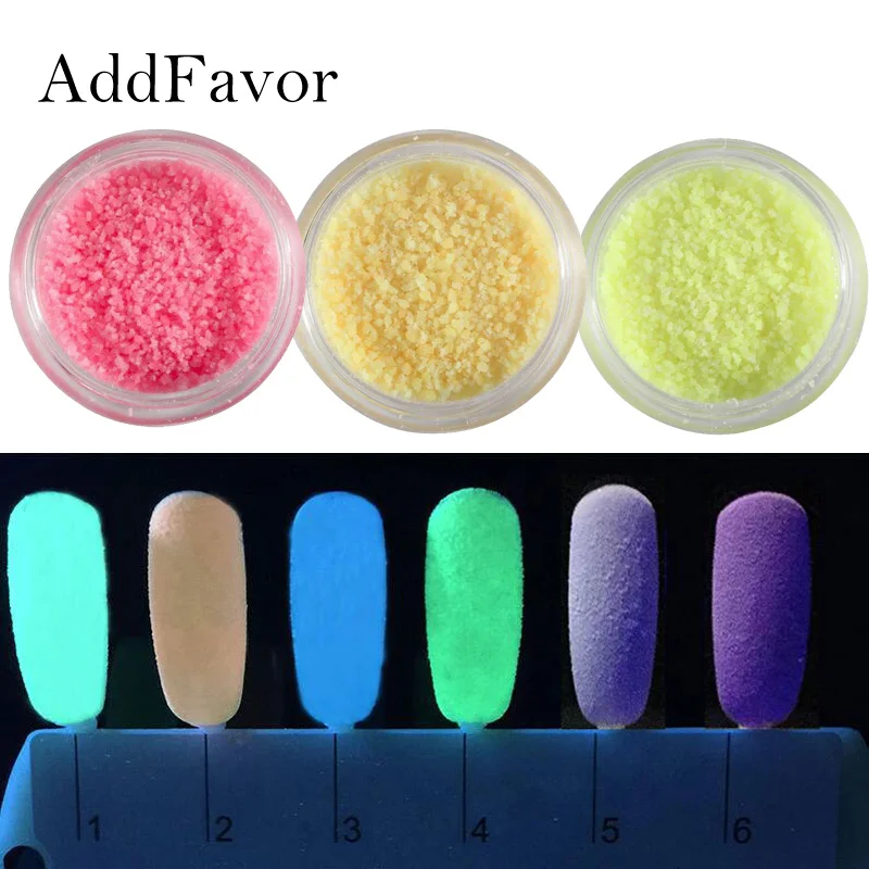 

AddFavor Neon Phosphor Fluorescence Powder Nail Glitter Colorful Luminous Pigment Powder Dust Nails Decoration Glitters Manicure