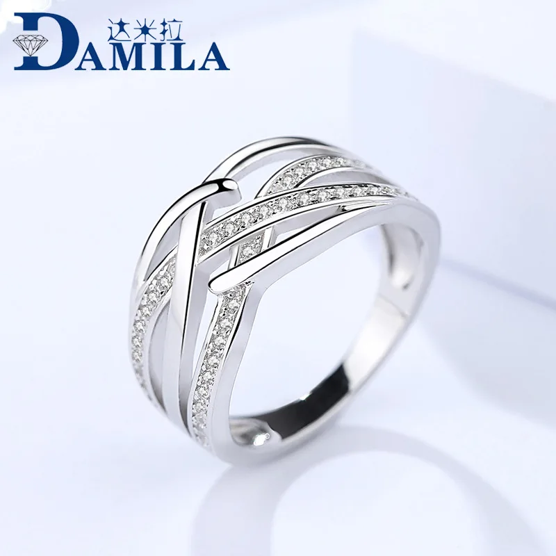 

Fashion 925 Sterling Silver Rings For Women Retro cubic zirconia stone silver ring for ladies