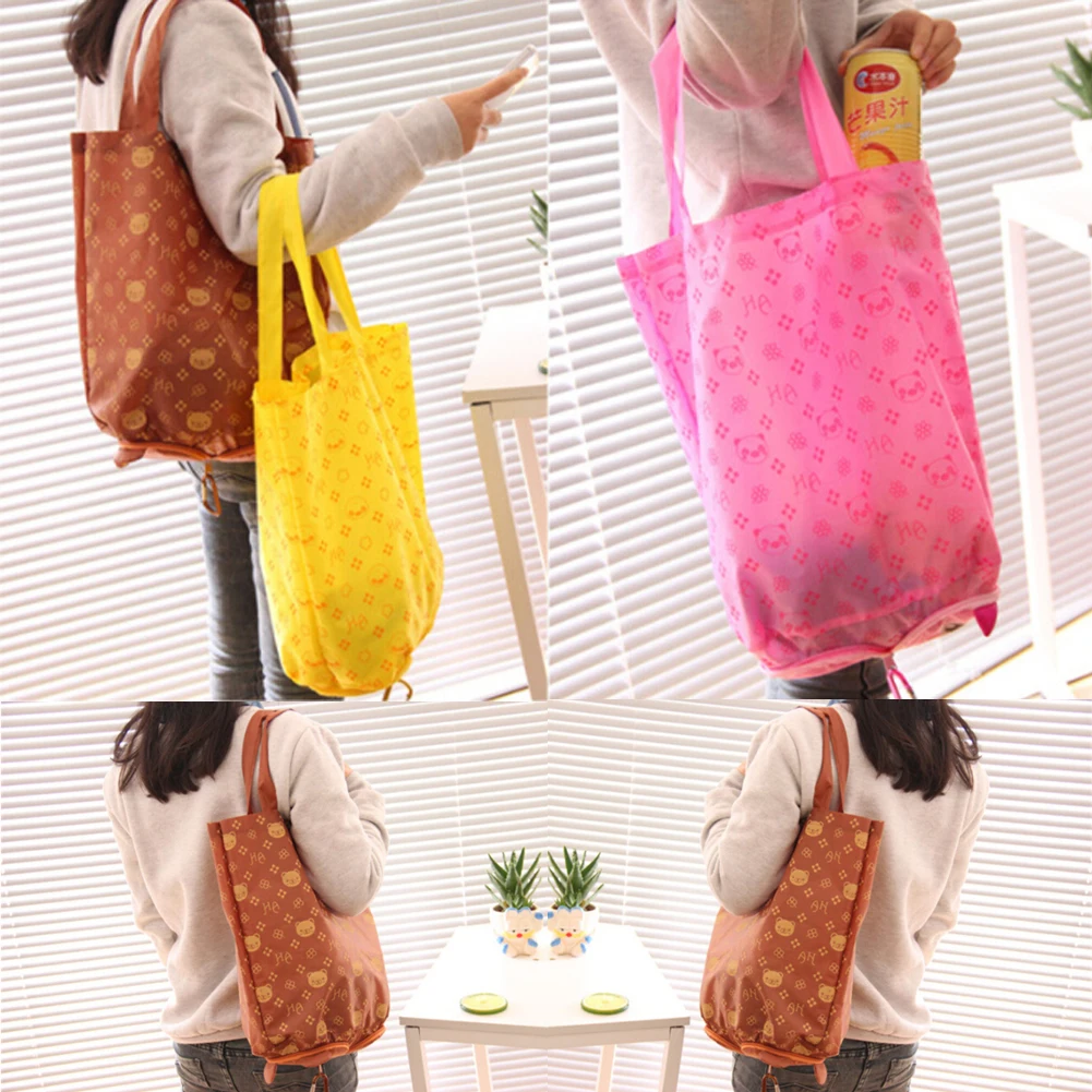 Brand New Travel Foldable Bag Storage Eco Reusable Cute Animal Large Capacity Shopping Bag Handbag Grocery Tote