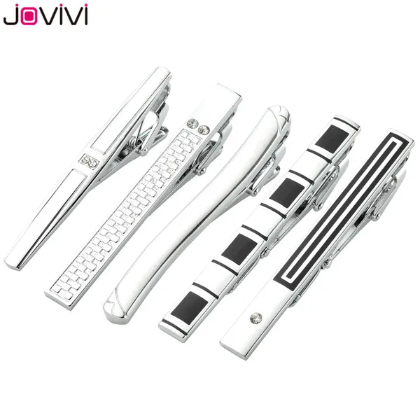 5pcs Set Jovivi мужской из нержавеющей стали изысканный GQ зажим для галстука набор смешанных 3 шт/5 шт/8 шт для свадебной вечеринки отца день Святого Валентина подарок - Окраска металла: 5pcs Set