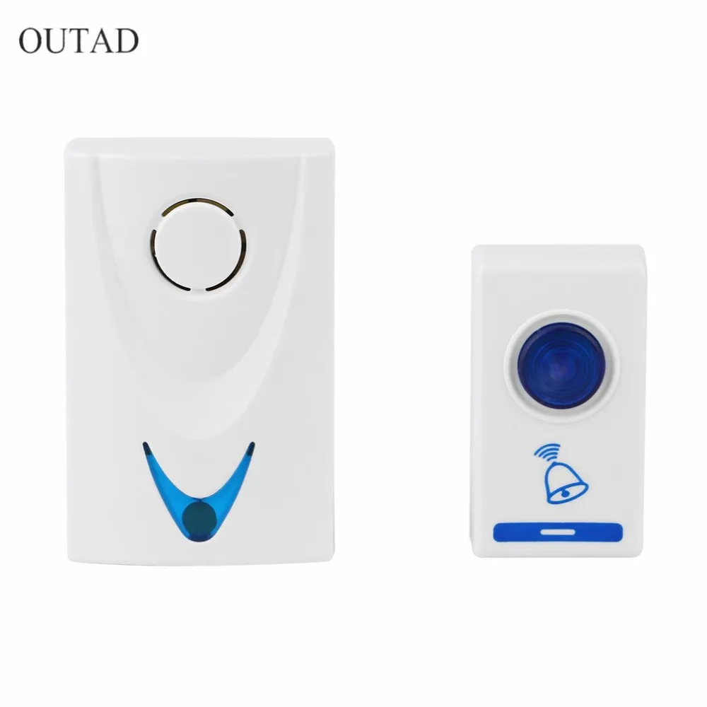 

504D LED Wireless Chime Door Bell Doorbell & Wireless Remote control 32 Tune Songs White Home Security Use Smart Door Bell