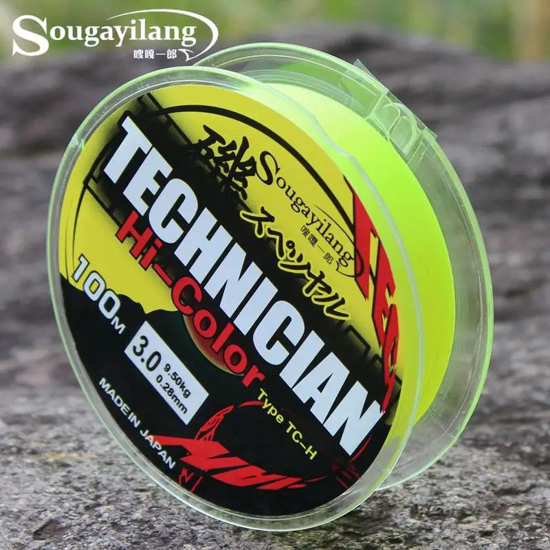 Sougayilang 100M Fluorocarbon Fishing Line Japan 13-43LB 0.2-0.5mm Strong Boat Fly Rock Floating Line Wire Fishing Tackle