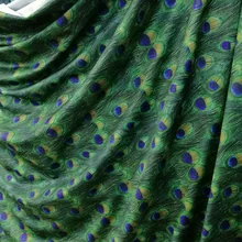 50 см* 155 см Цифровая печать спандекс купальный текстиль качество перо павлина трикотажный материал