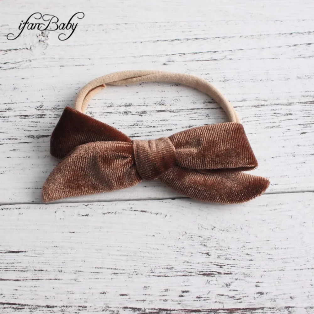 Velvet Bow Girl Nylon Headband 13