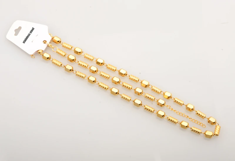 

9mm Wide Chunky Stainless Steel Beads Bracelets Bangles Men Chain Necklace Gold Color Men's Jewelry Set