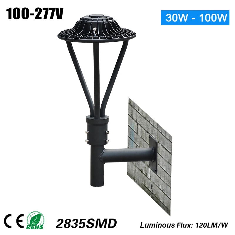 

decorative ETL DLC 50W comercial led light wall-mount or post top lamp