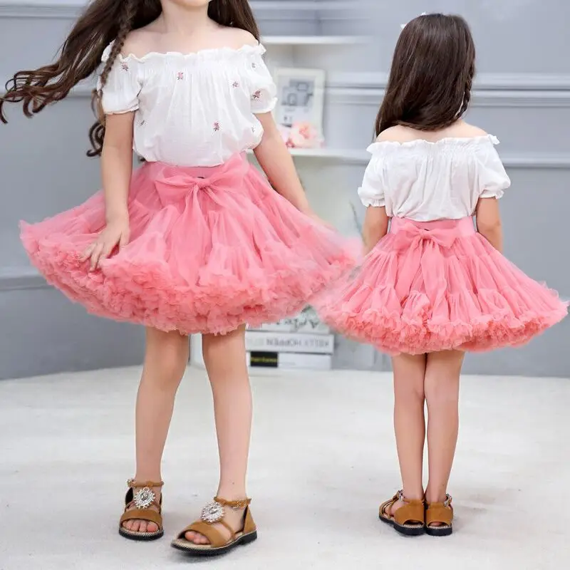 Юбка-пачка для девочек, экстра-Пушистый юбка-пачка для принцесс, мягкие фатиновые юбки для танцев для девочек, для детей 1-10 лет