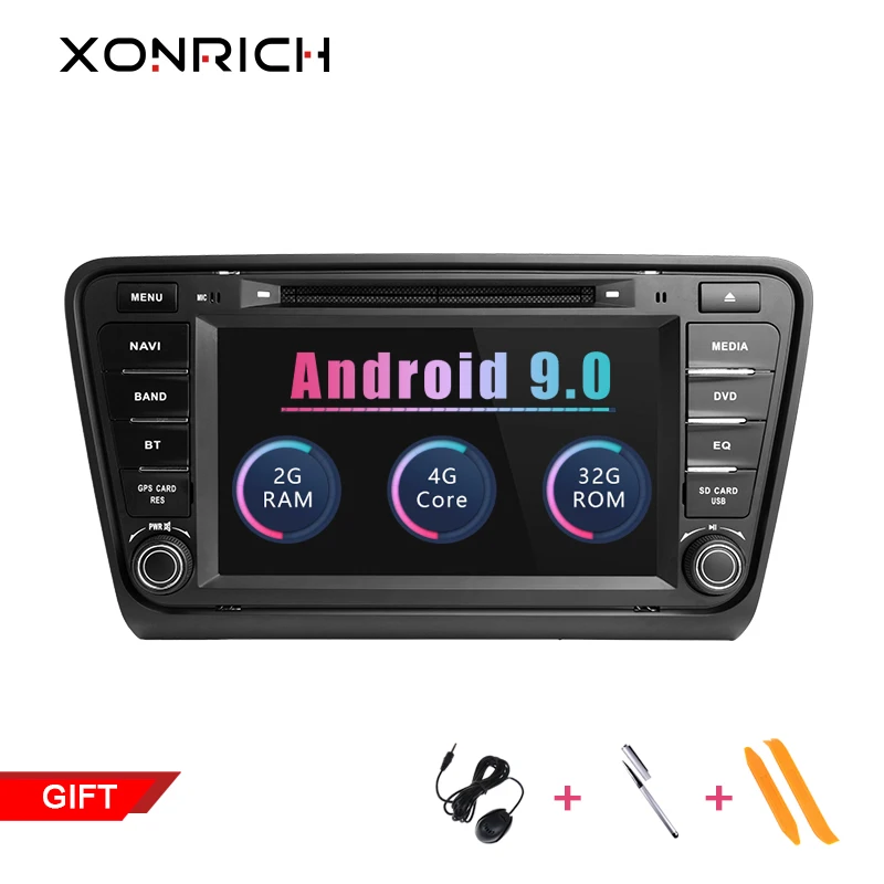 2 Din Android 9 0 dvd-плеер автомобиля gps для Skoda Octavia A7 Rapid spaceback 2014 2015 2016 2017 Мультимедиа