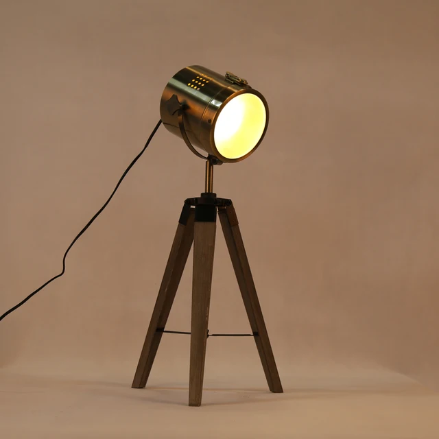 Retro Wood Tripod Table Lamp Modern Spotlight Photography Light Retro Wood Tripod Table Lamp Modern Spotlight Photography Light Stand Creative Living Room Oy16t10k