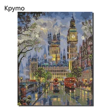 Kpymo живопись по номерам на холсте Рисование по номерам пейзаж Дом DIY цвет цифры 40*50 см подарок на день рождения Домашний декор