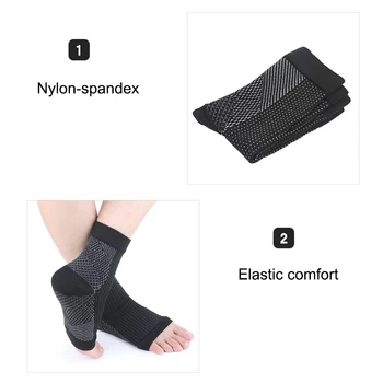 

Hot 2 Pairs Compression Foot Sleeve Support Socks Ankle Support Brace Socks HD88
