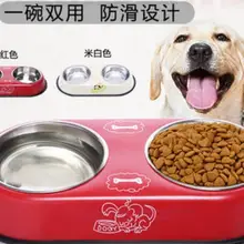 Миска для собак из нержавеющей стали съемная поилка для домашних животных