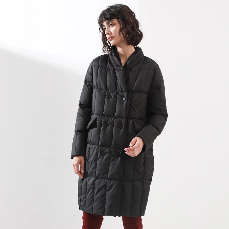 Long white De À Hiver Duvet Boutonnage Outwear 2019 Bas Double Lâche Black Femmes Mode Le Blanc Manteau D'hiver Veste Femelle Vers Parka Canard 0knO8wPX
