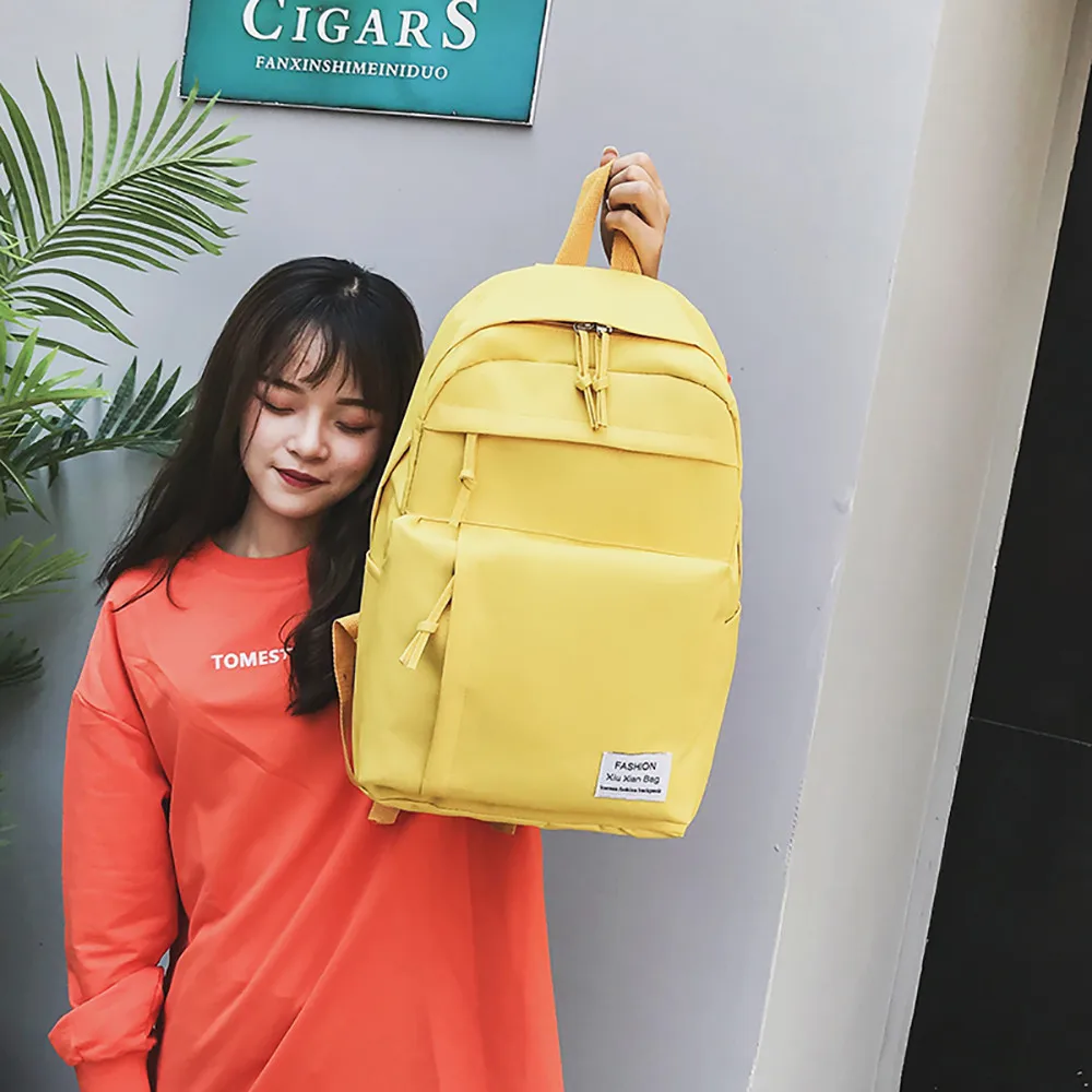 Рюкзак женский 2019 Повседневный нейлоновый пара простой колледж женский рюкзак для девочек школьные сумки Mochila Feminina # Zer