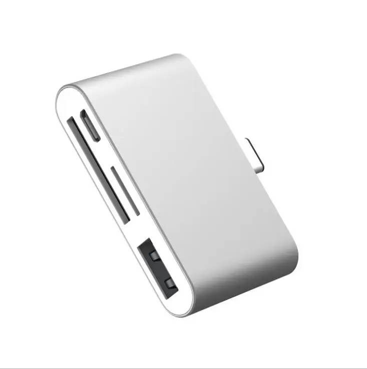 

New Type-C Smart Reader Aluminum Alloy Multifunction USB-C Hub with OTG 4 in 1 and TFSD Card Reader for Type-C Laptop Pad Phone
