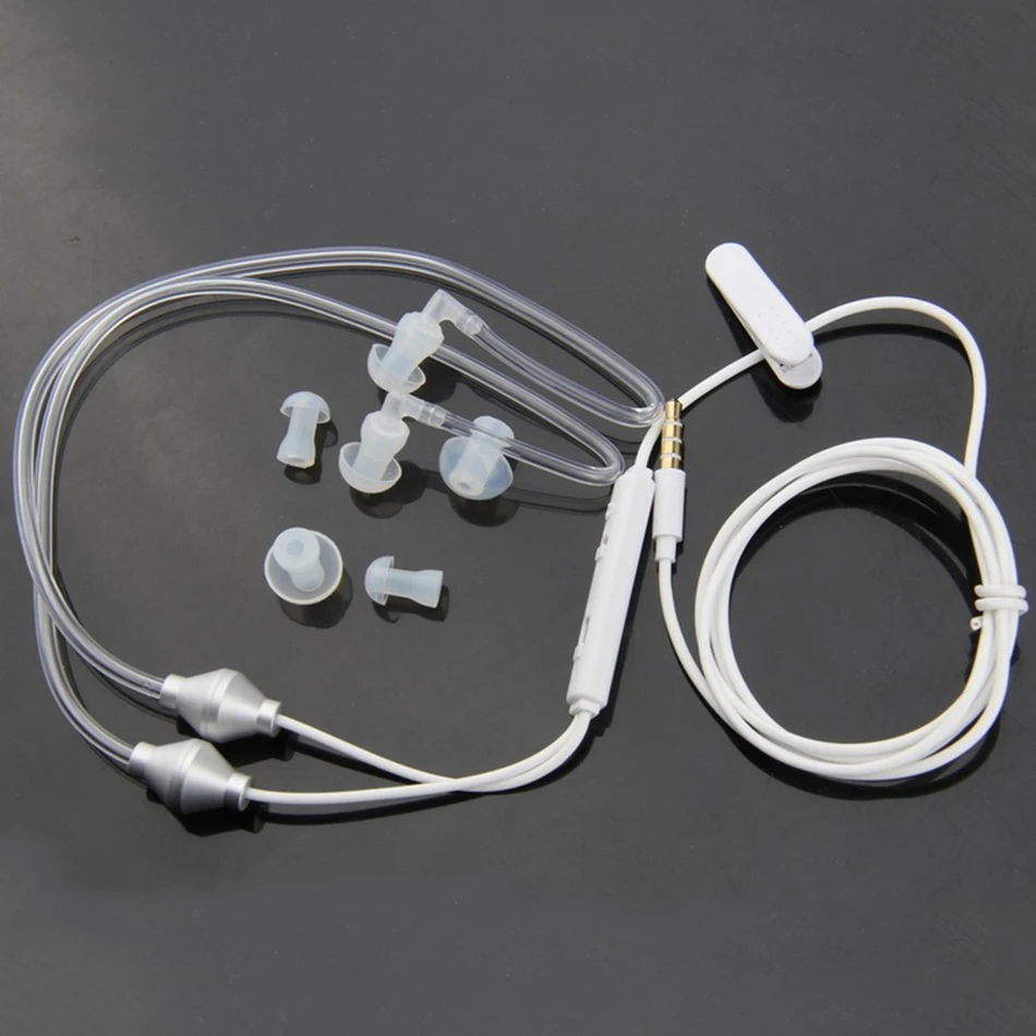 

Anti Radiation Binaural Earphones Stereo Headphones with Microphone Universal 3.5mm Noise Cancelling Air Tube Acoustic Earbuds