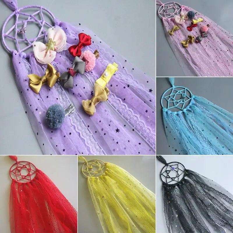 

Hair Clips Organizer Hanging Dream Catcher Storage Hairpins Hanger Fashion Creative Home Kids Children Headwear Decoration