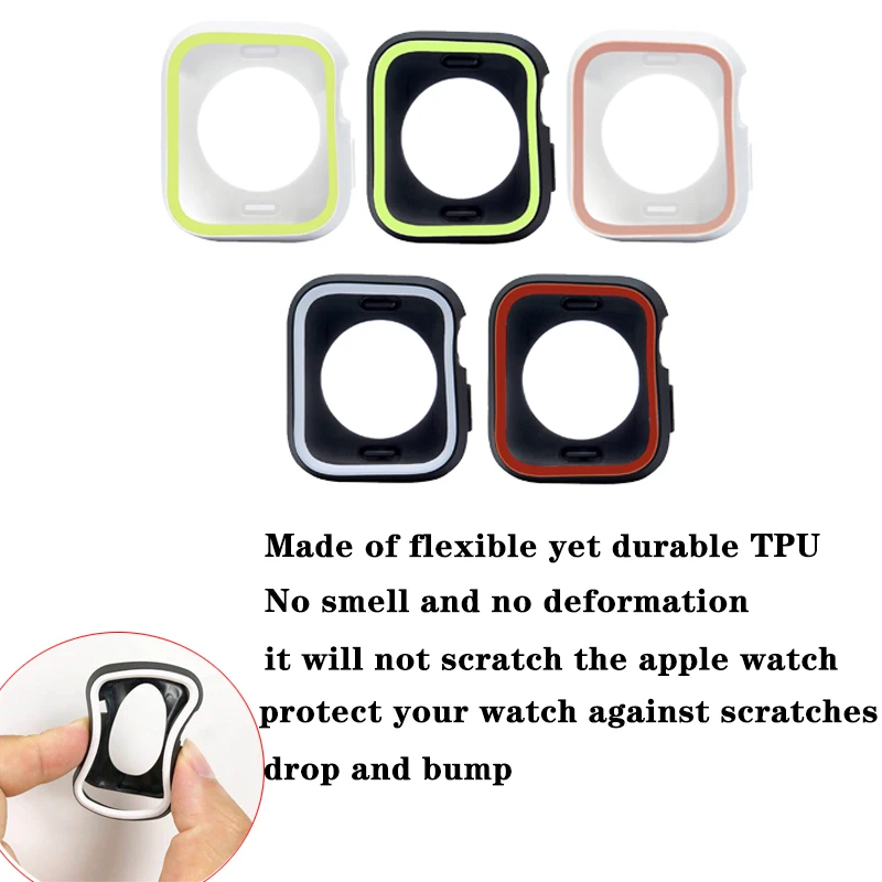 Двухцветный силиконовый чехол для Apple Watch 4 44/ 40 мм совместимый с iwatch серии 1/2/3 42/38