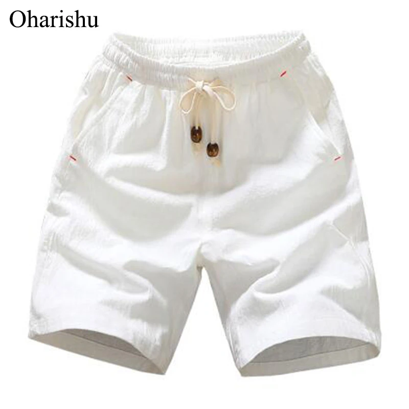 Летние Новые мужские шорты повседневные х/Б мужские шорты Свободные однотонный с кулиской талией бермуды удобные и дышащие 5XL