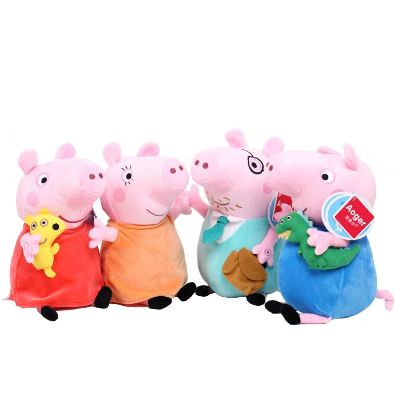 Милая Свинка Пеппа, Джордж, животные, мягкие плюшевые игрушки, 19 см, оригинальные Семейные друзья, Свинка Пеппа, вечерние куклы, Подарочная игрушка для детей, девочек