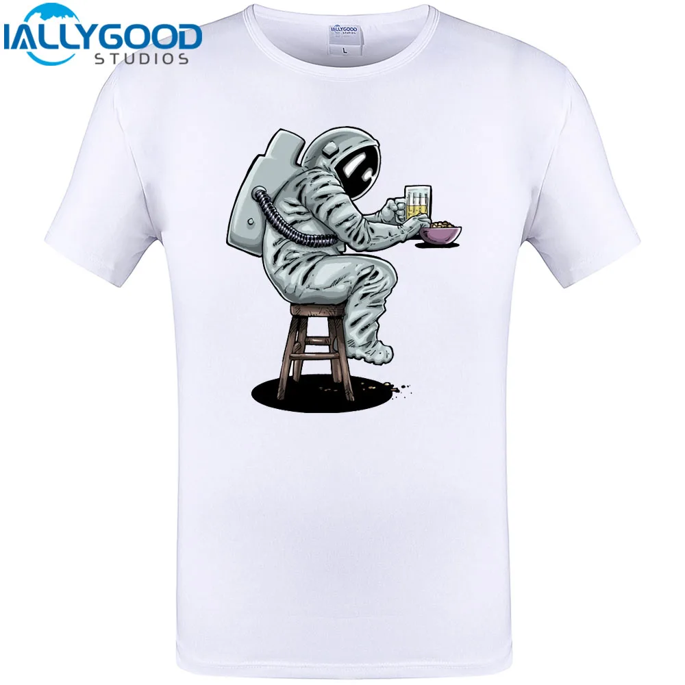Beer Nut Astronaut Cool Design T Shirt Men New Arrival Summer Short