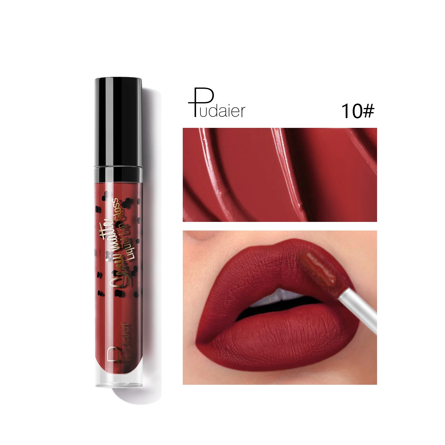 Pudaier 12 Colors Lip Gloss Liquid Lipstick Long Lasting Moisturizing No Fading Matte Velvet Lip Glaze Makeup for Beauty TSLM1 - Цвет: 10