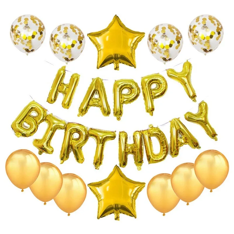 Шар с днем рождения Воздушные буквы альфабе розово-золотые фольгированные шары День рождения украшения для детей и взрослых Гелиевый шар Globos