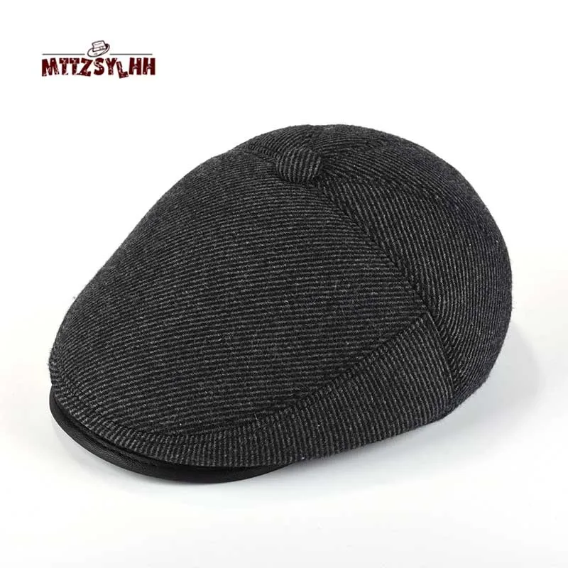 Men wear warm ear warmers berets in autumn The old man's retro cap is completely enclosed | Аксессуары для одежды