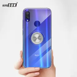 Чехол для Xiaomi Redmi 7 Роскошный прозрачный мягкий Силиконовый ТПУ Защитный кольцо магнетизм телефон оболочка для Redmi 7 M1901F9T/E чехол