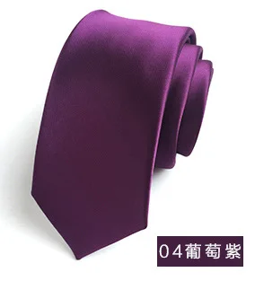 Модный, 6 см, однотонный, обтягивающий галстук для мужчин, торжественное платье, Роскошный шелковый галстук, Свадебный, деловой, черный, красный, синий, тонкий, Gravatanecktie, мужской подарок - Цвет: 04