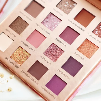 

16 Color right Pearlescent Eyeshadow Smoky Pigment Glitter Makeup Eyeshadow Pallete Cosmetics Waterproof Eyeshadow tray Supplies