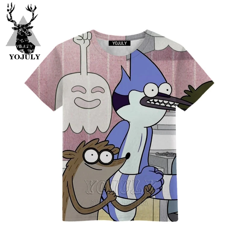 YOJULY обычное шоу с рисунком из аниме для мальчиков и девочек подростков 3d печать футболка детская одежда Стильное джинсовое платье с коротким рукавом в стиле кэжуал футболки детская одежда летние Modis A96