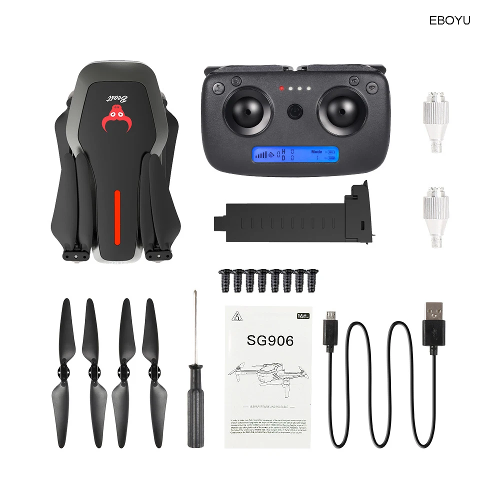 EBOYU SG906 GPS Радиоуправляемый Дрон 4K HD Передняя камера + 720P Нижняя 5G WiFi FPV складной