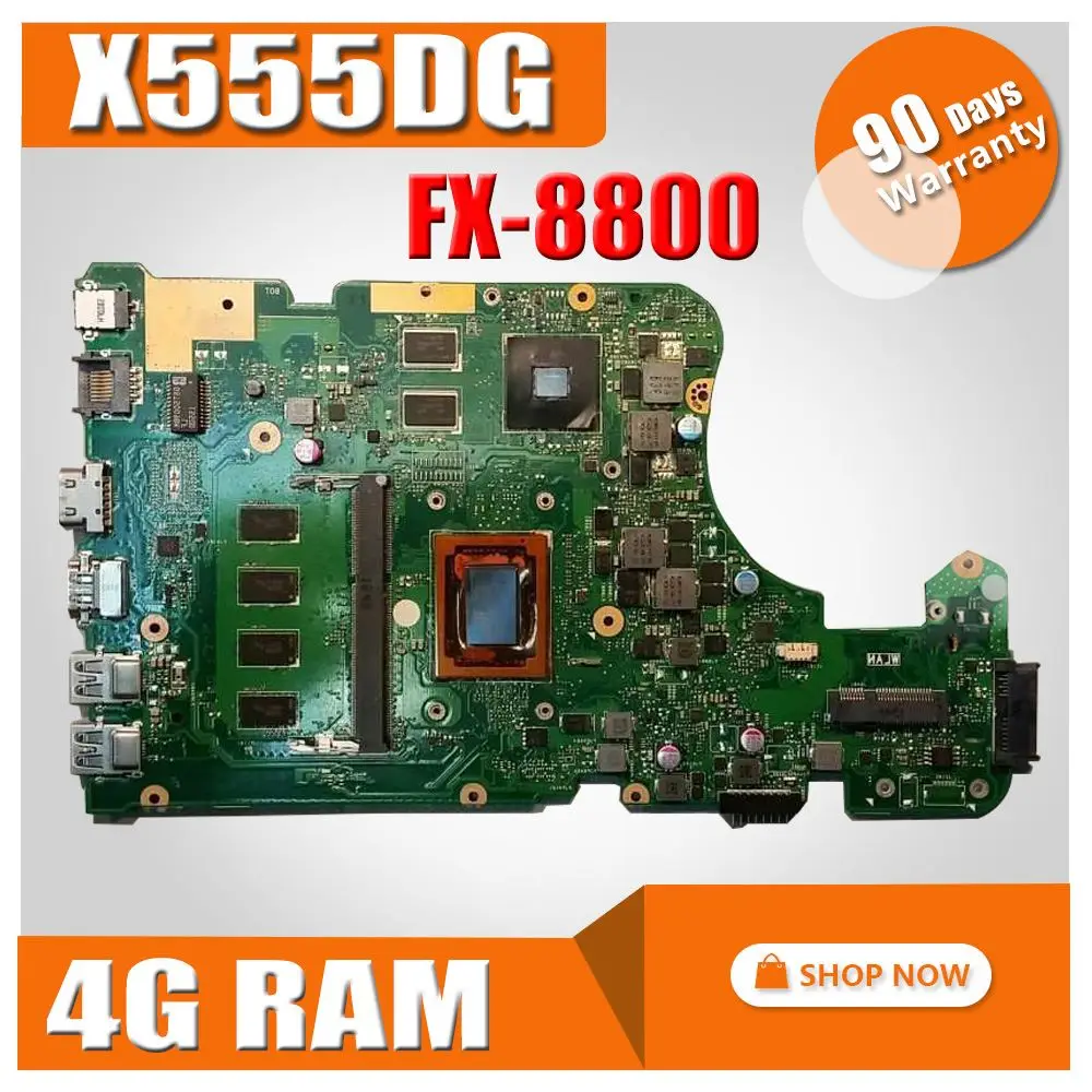 X555DG материнская плата для ноутбука For Asus X555Y X555YI X555D тест 100% OK оригинальная 4G RAM FX 8800