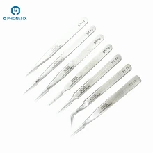 PHONEFIX нержавеющая сталь изогнутые пинцеты мульти Тип антистатические прецизионные пинцеты для PCB ссылка Перемычка провода пайки ремонт