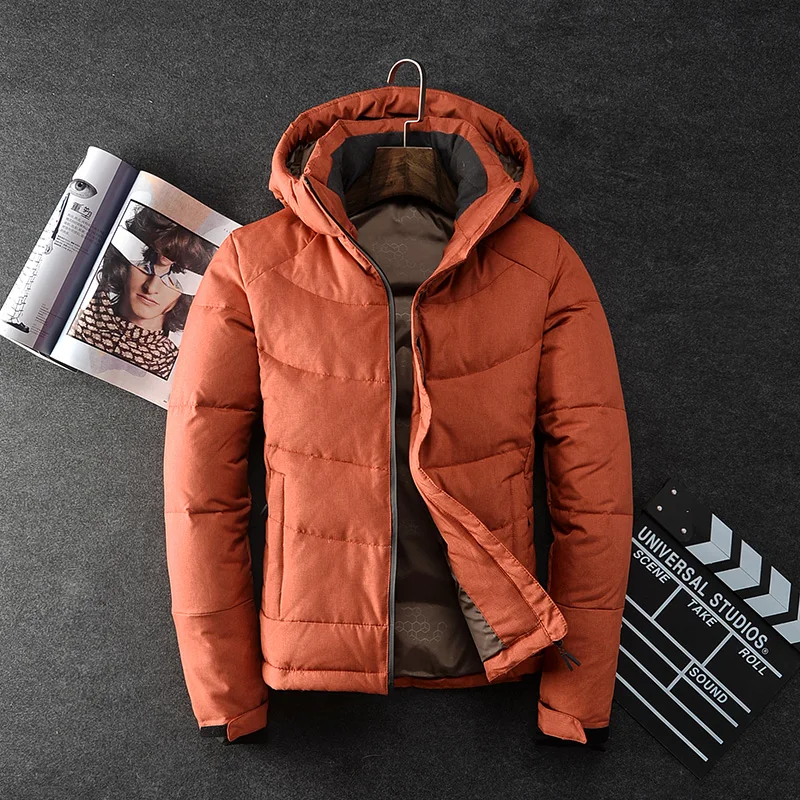 

Men Winter Down Jacket Boys down coat Winter Male Slim Outerwear Thermal Snow Jackets BLACK GRAY ORANGE BLUE 3XL