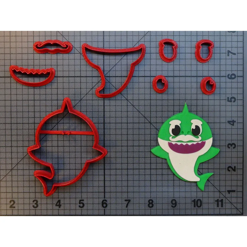 

Cute Grandma Shark Cookie Cutter Set Fondant Cupcake Top Mould Made 3D Printed Cookie Cutter Set Kitchen Accessories Cake Molds