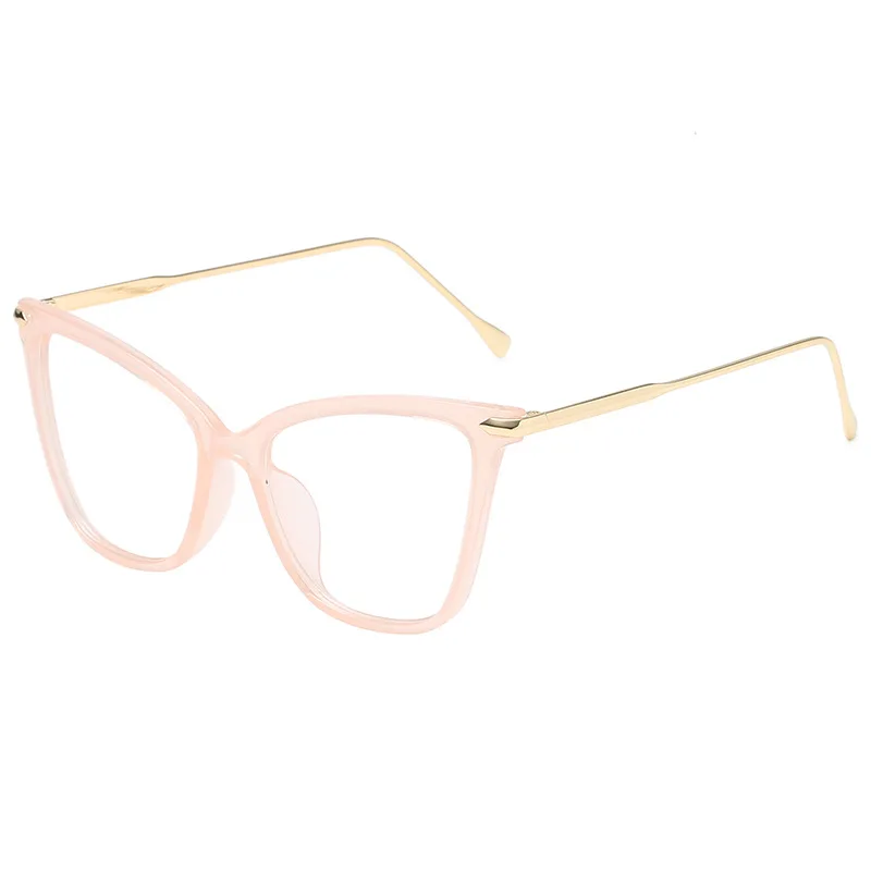 XojoX, большие очки, оправа для женщин, кошачий глаз, оптические очки для близорукости, винтажные мужские очки по рецепту, компьютерные очки - Цвет оправы: pink