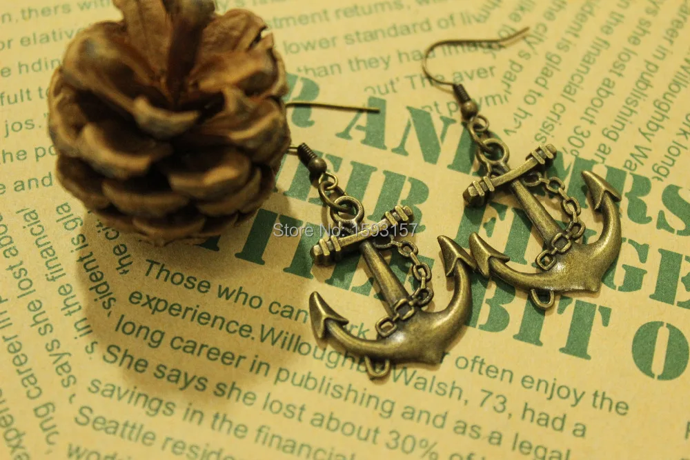 Anchor earrings With Pirate charm jewelry | Украшения и аксессуары