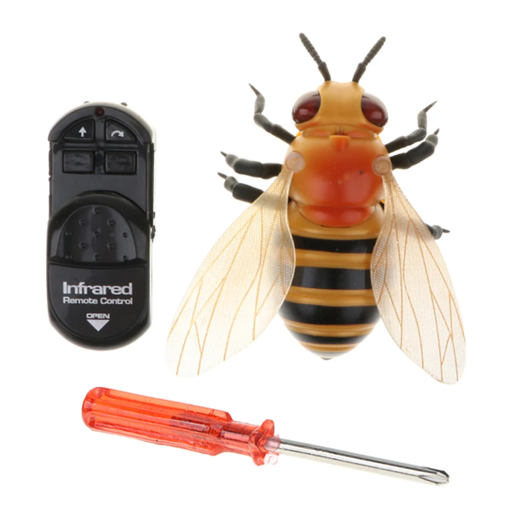 Infrared Remote Control Realistic Fake Bee RC Reptile Insects Prank Toy Practical Joke Scary Trick - Party Christmas & Halloween