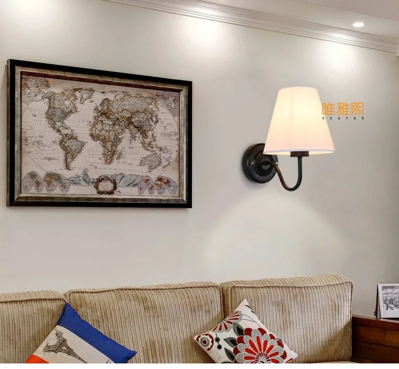 XC-6026 fabric lampshade wall lamp (4)_A