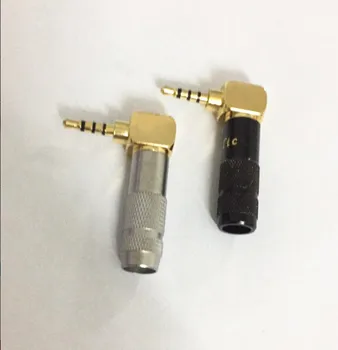 

gold plated 3.5mm 4 Pole 90 degree Male Plug DIY headphone adapter L Shape Audio Connector solder for 6mm tail hole 8pcs